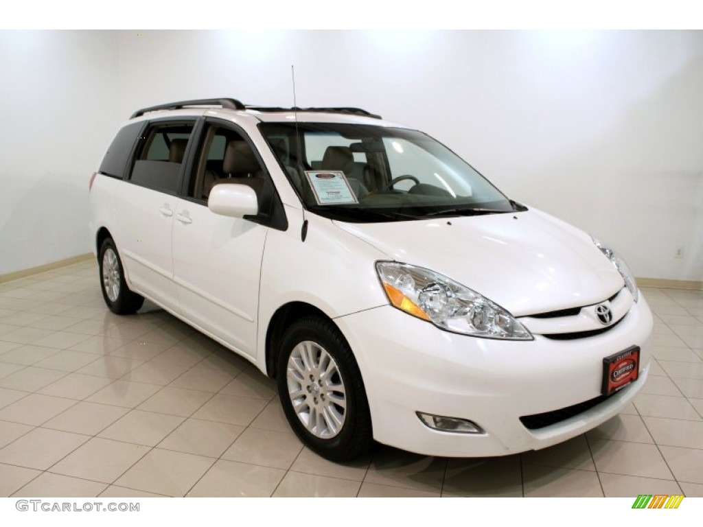 2009 Sienna XLE - Blizzard White Pearl / Taupe photo #1