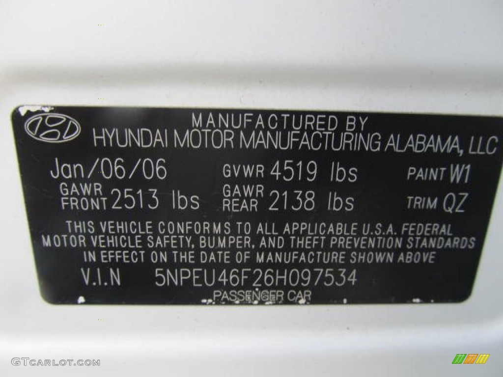 2006 Sonata GLS V6 - Powder White Pearl / Beige photo #14