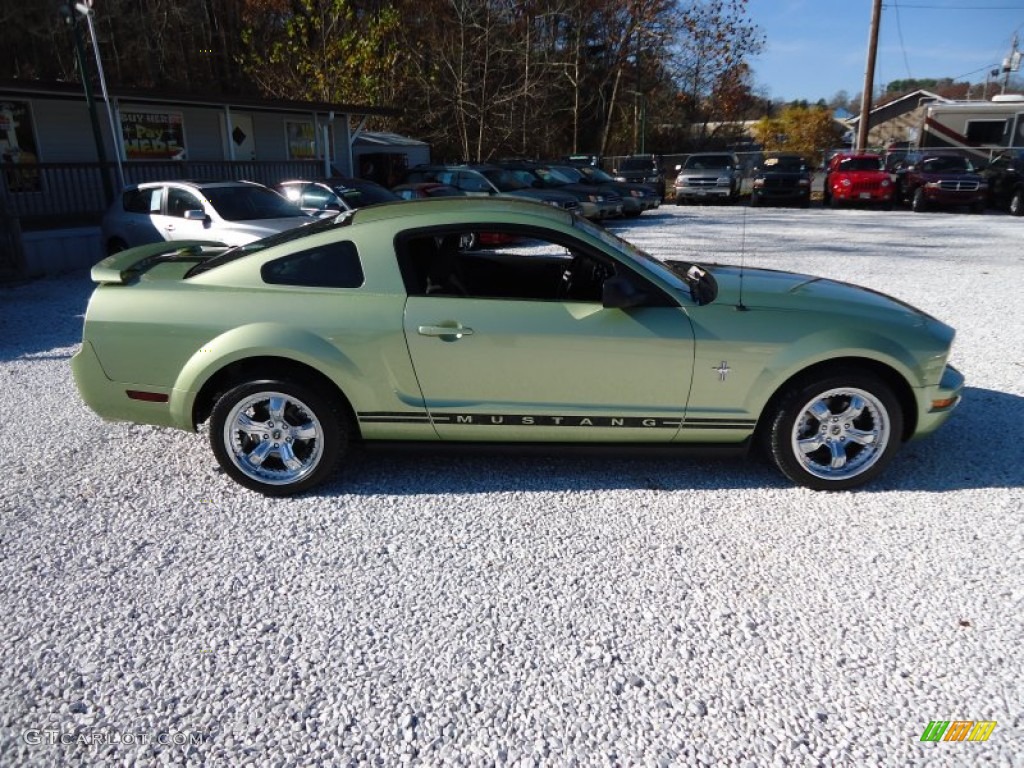 2005 Mustang V6 Deluxe Coupe - Legend Lime Metallic / Dark Charcoal photo #5