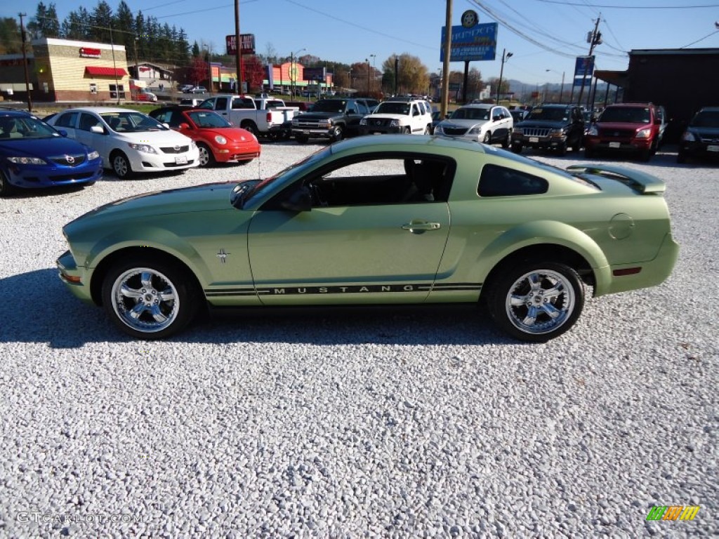 2005 Mustang V6 Deluxe Coupe - Legend Lime Metallic / Dark Charcoal photo #11