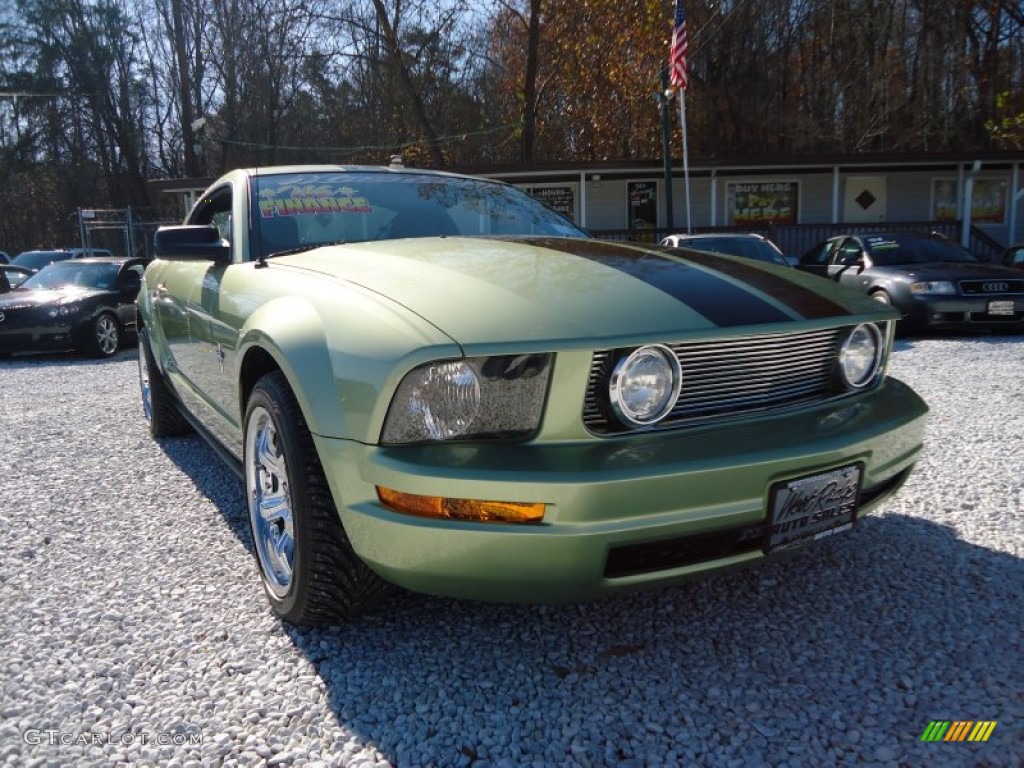 2005 Mustang V6 Deluxe Coupe - Legend Lime Metallic / Dark Charcoal photo #15