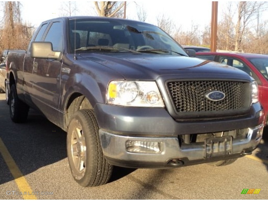 2005 F150 XLT SuperCab 4x4 - Medium Wedgewood Blue Metallic / Medium Flint Grey photo #2