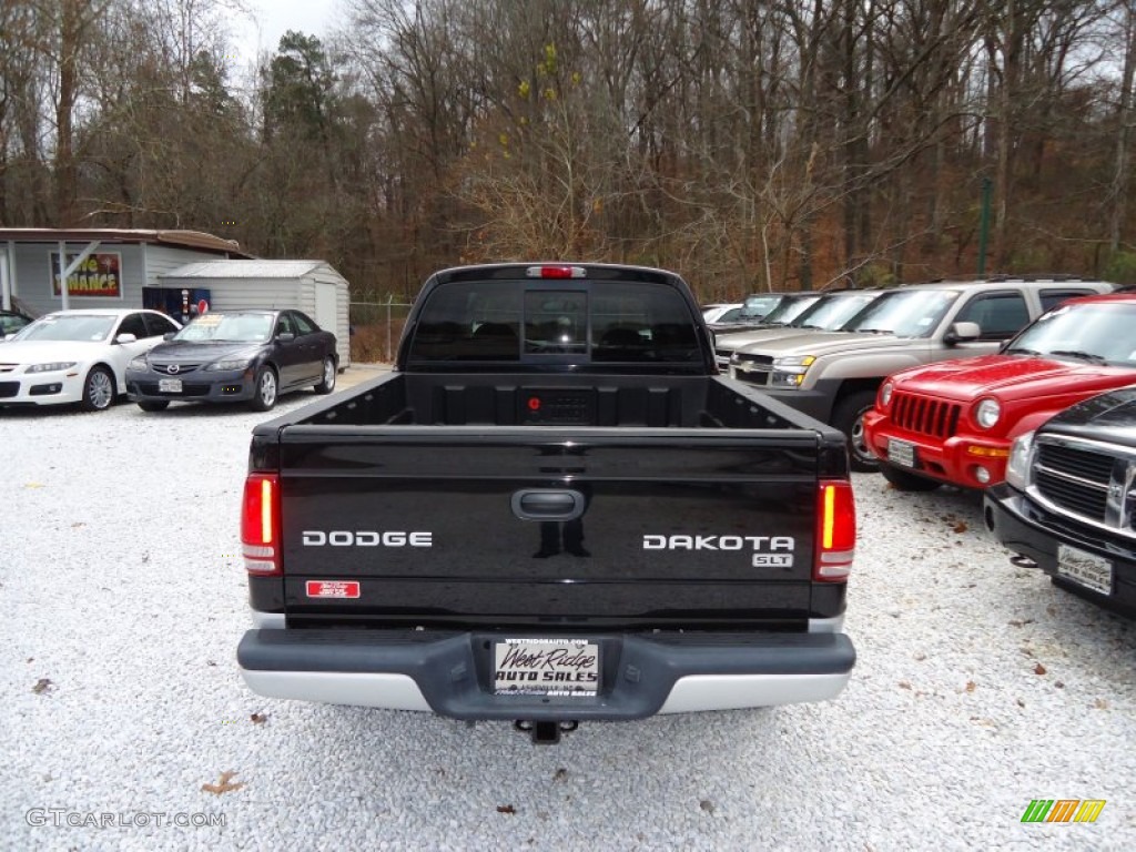 2004 Dakota SLT Quad Cab 4x4 - Black / Dark Slate Gray photo #4