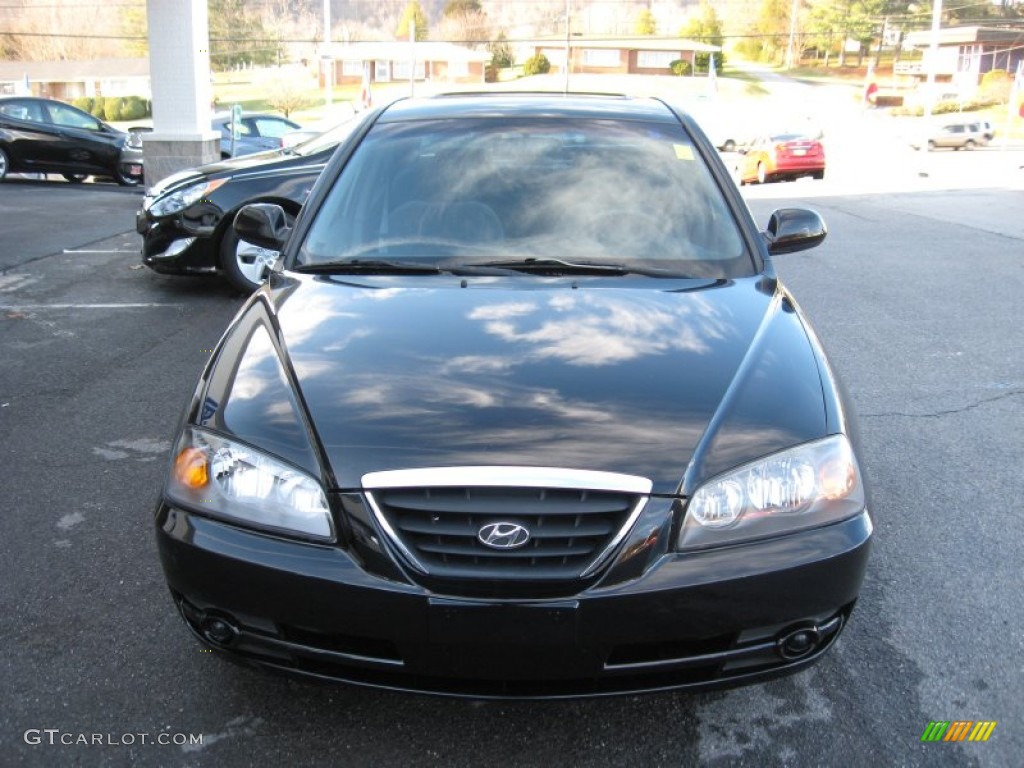2006 Elantra GLS Sedan - Ebony Black / Gray photo #3