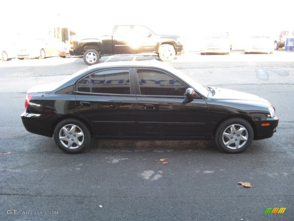 2006 Elantra GLS Sedan - Ebony Black / Gray photo #5