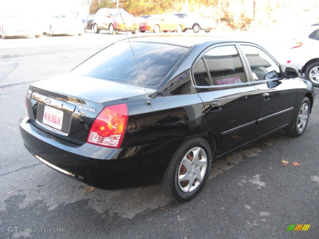 2006 Elantra GLS Sedan - Ebony Black / Gray photo #6