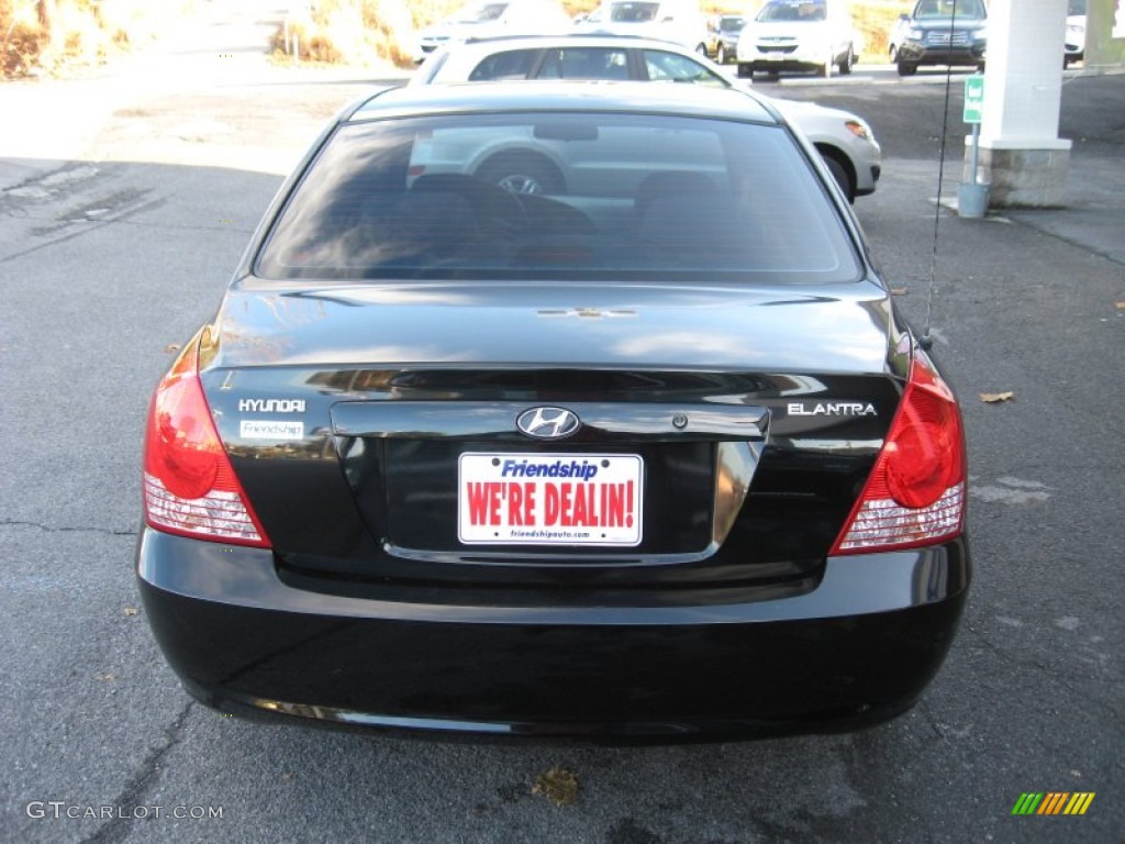 2006 Elantra GLS Sedan - Ebony Black / Gray photo #7
