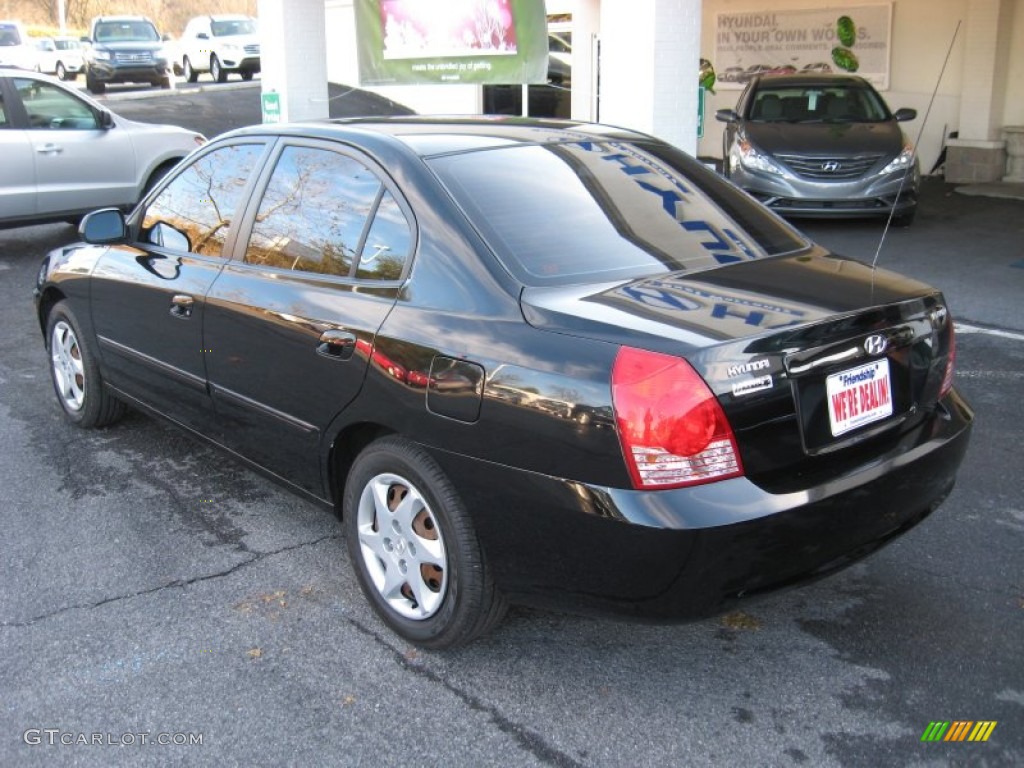 2006 Elantra GLS Sedan - Ebony Black / Gray photo #8