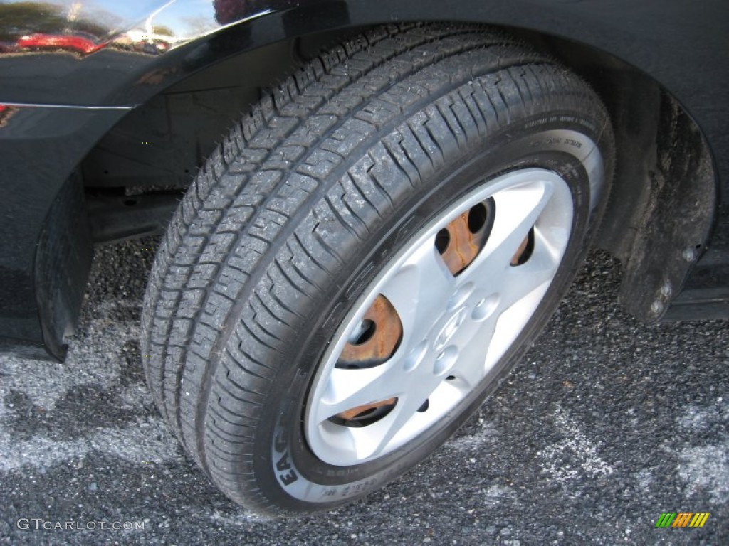2006 Elantra GLS Sedan - Ebony Black / Gray photo #11