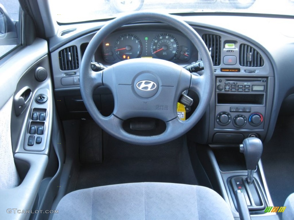 2006 Elantra GLS Sedan - Ebony Black / Gray photo #24