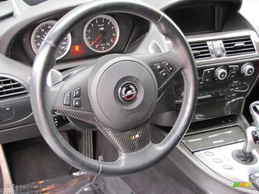 2008 BMW M6 AC Schnitzer Coupe Black Steering Wheel Photo #57644515