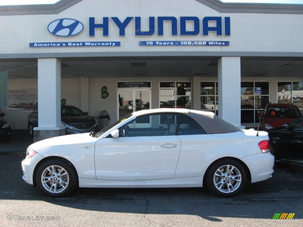 2008 1 Series 128i Convertible - Alpine White / Savanna Beige photo #1