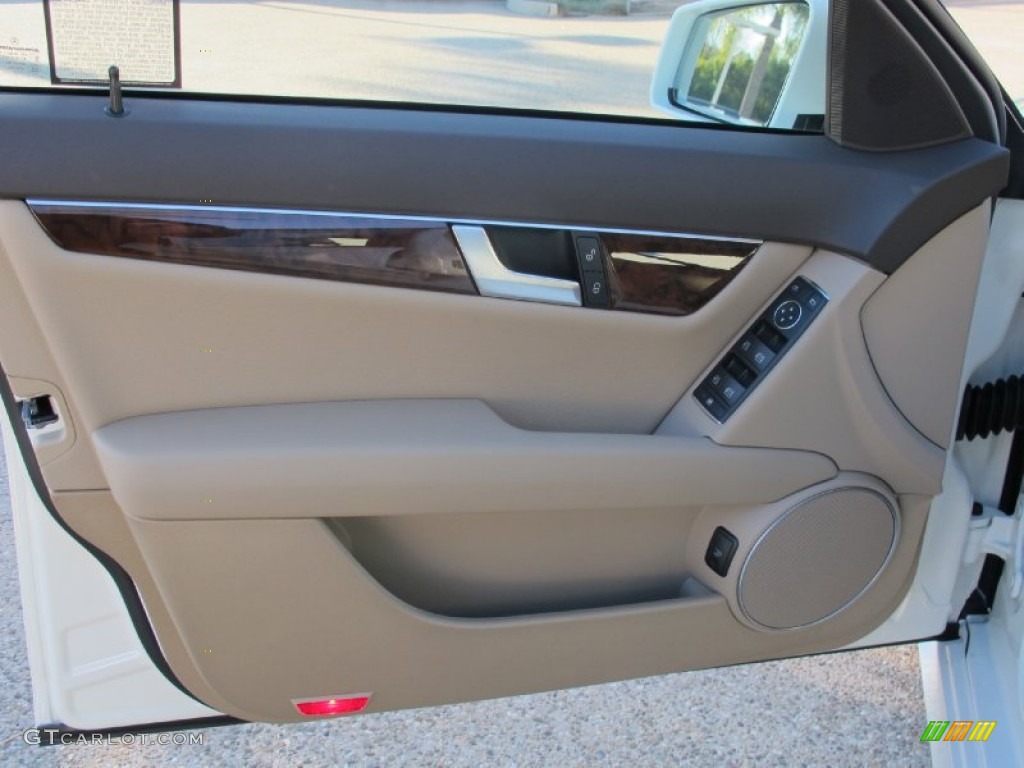 2012 Mercedes-Benz C 250 Sport Almond Beige/Mocha Door Panel Photo #57646540
