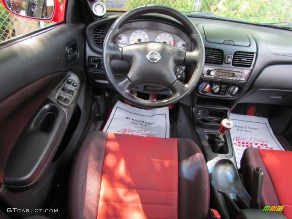 2002 Sentra SE-R Spec V - Aztec Red / Lava photo #24