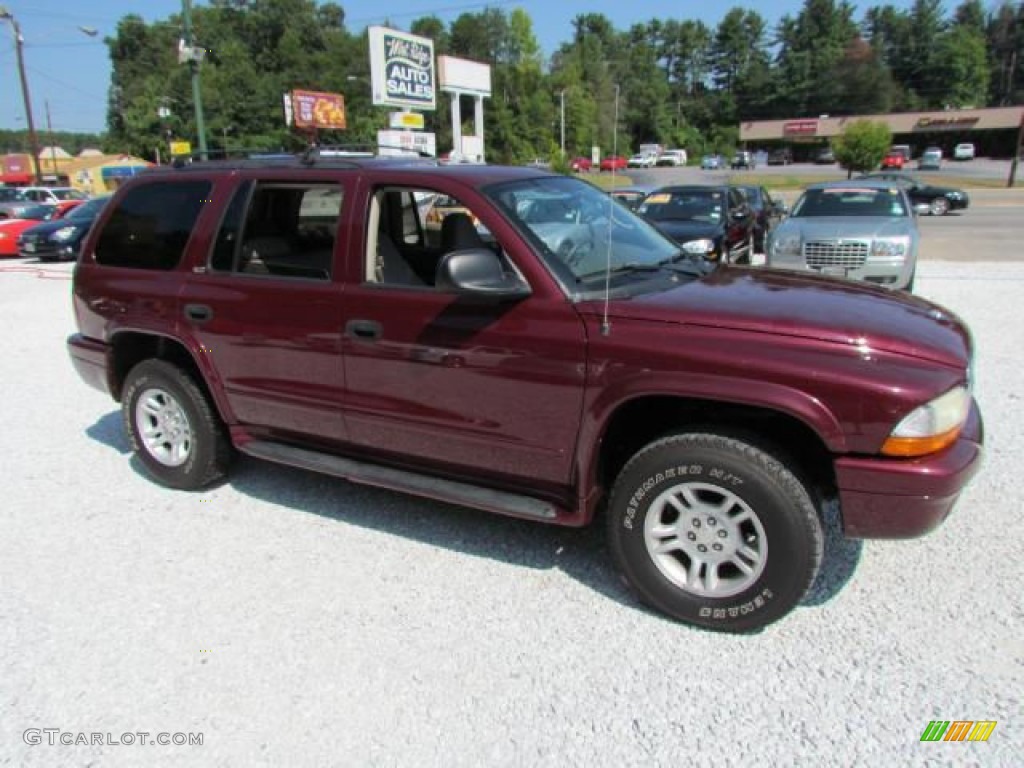 2002 Durango SLT 4x4 - Dark Garnet Red Pearl / Sandstone photo #2