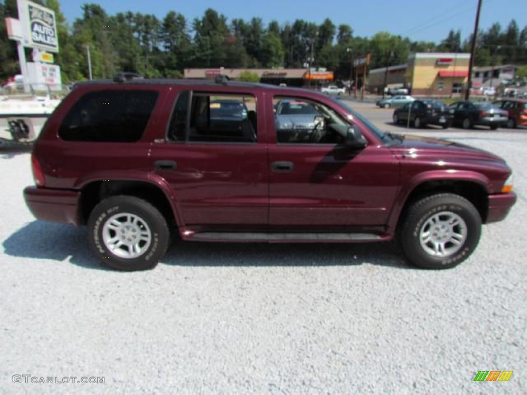 2002 Durango SLT 4x4 - Dark Garnet Red Pearl / Sandstone photo #3