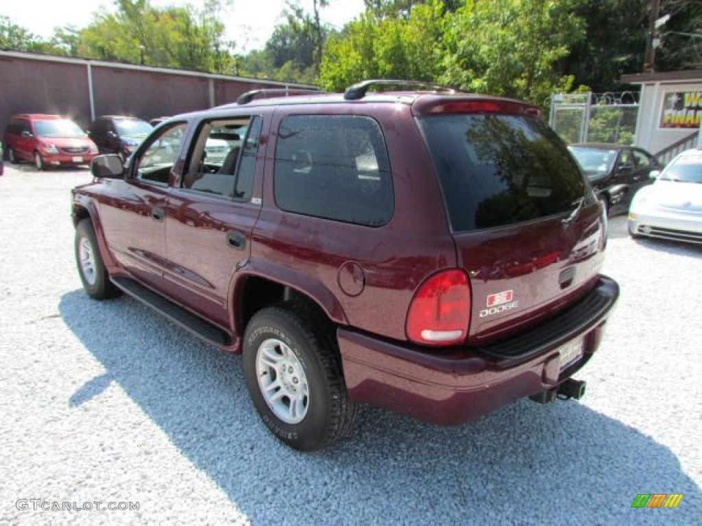 2002 Durango SLT 4x4 - Dark Garnet Red Pearl / Sandstone photo #7