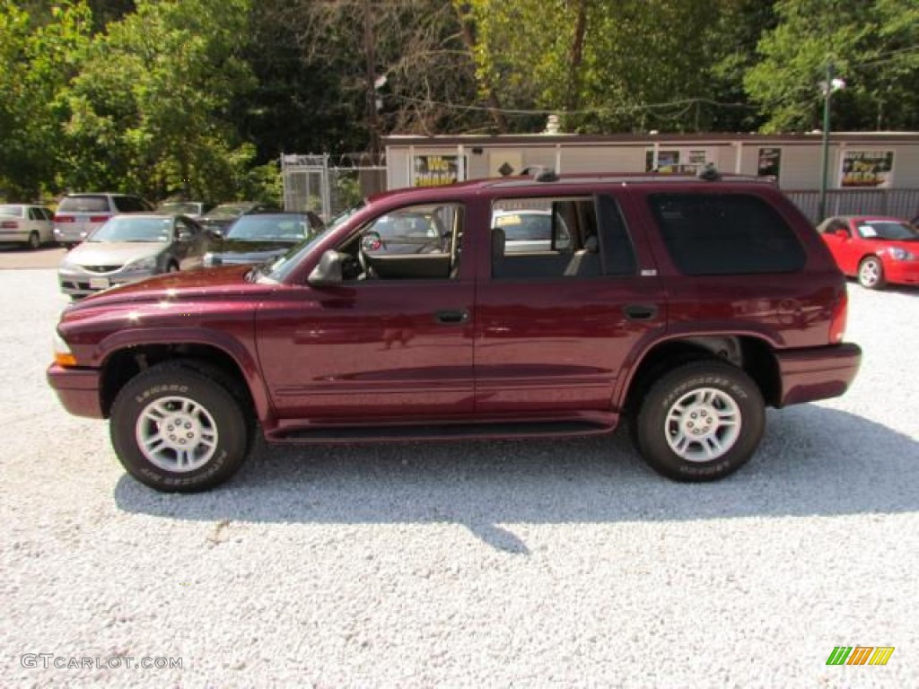 2002 Durango SLT 4x4 - Dark Garnet Red Pearl / Sandstone photo #9