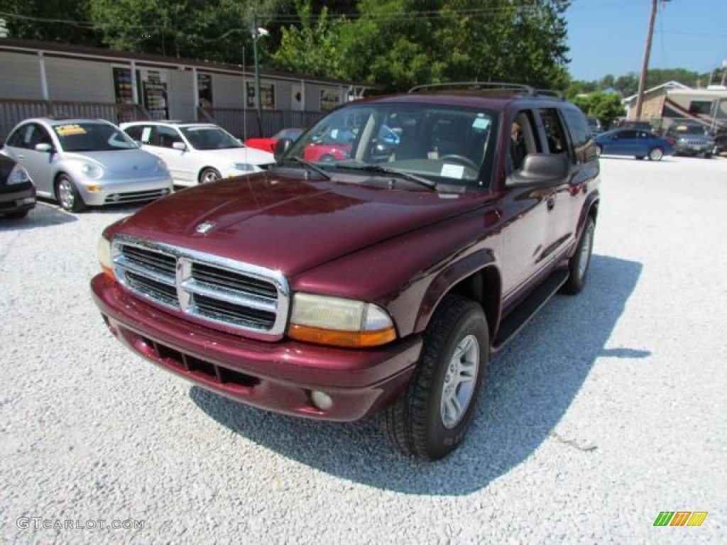 2002 Durango SLT 4x4 - Dark Garnet Red Pearl / Sandstone photo #11