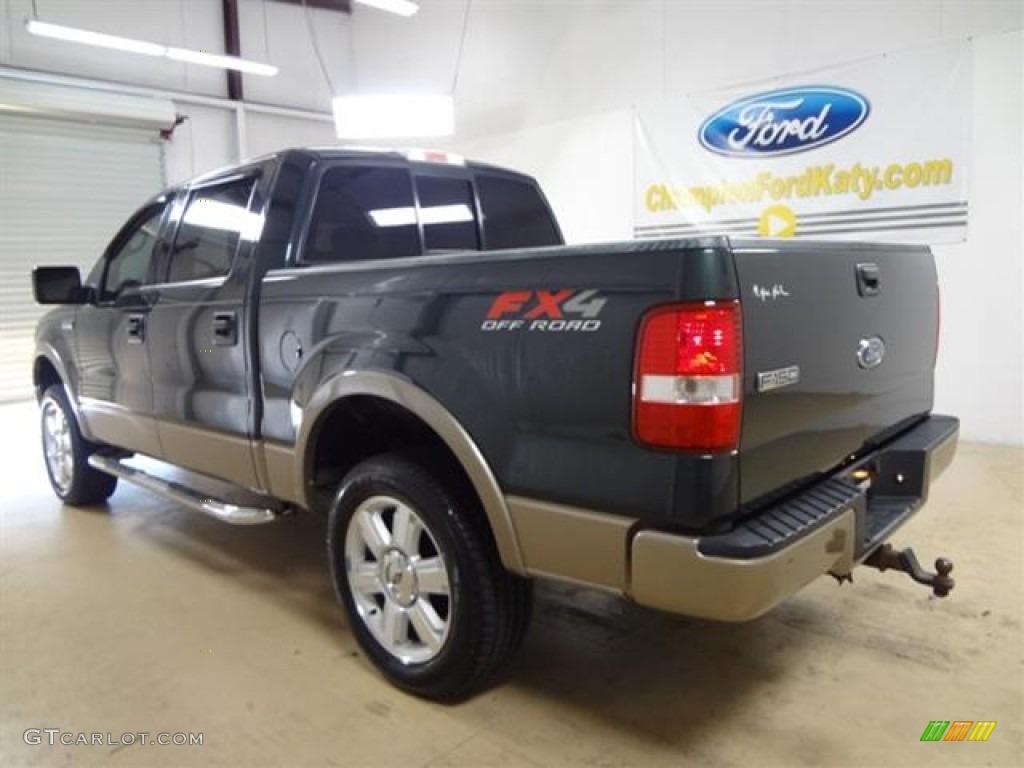 2004 F150 Lariat SuperCrew 4x4 - Aspen Green Metallic / Tan photo #6