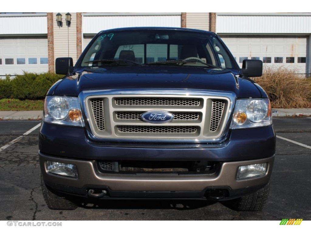 2005 F150 Lariat SuperCab 4x4 - True Blue Metallic / Black photo #2