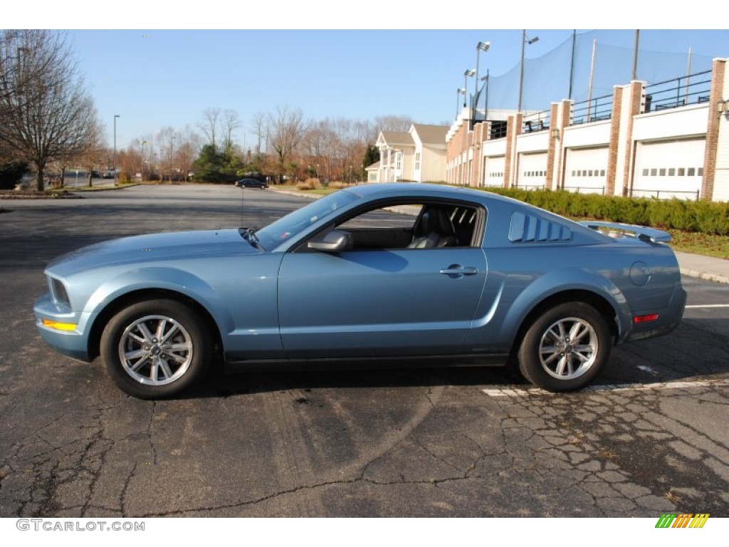Windveil Blue Metallic 2005 Ford Mustang V6 Premium Coupe Exterior Photo #57649911