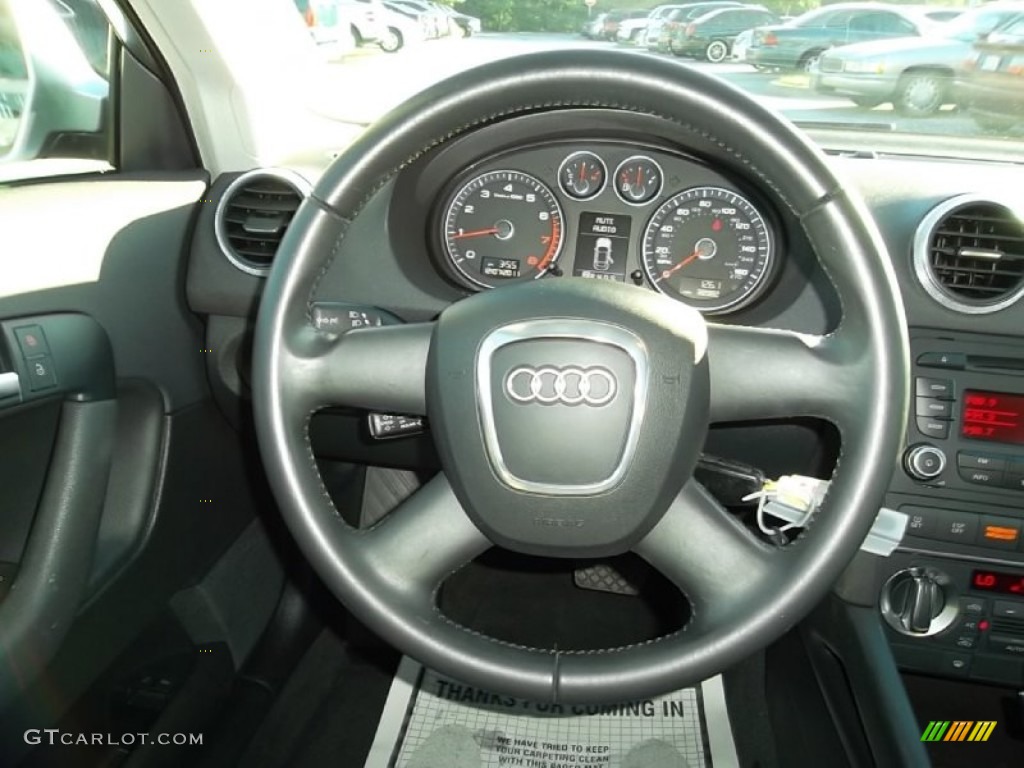2009 Audi A3 2.0T Black Steering Wheel Photo #57651199