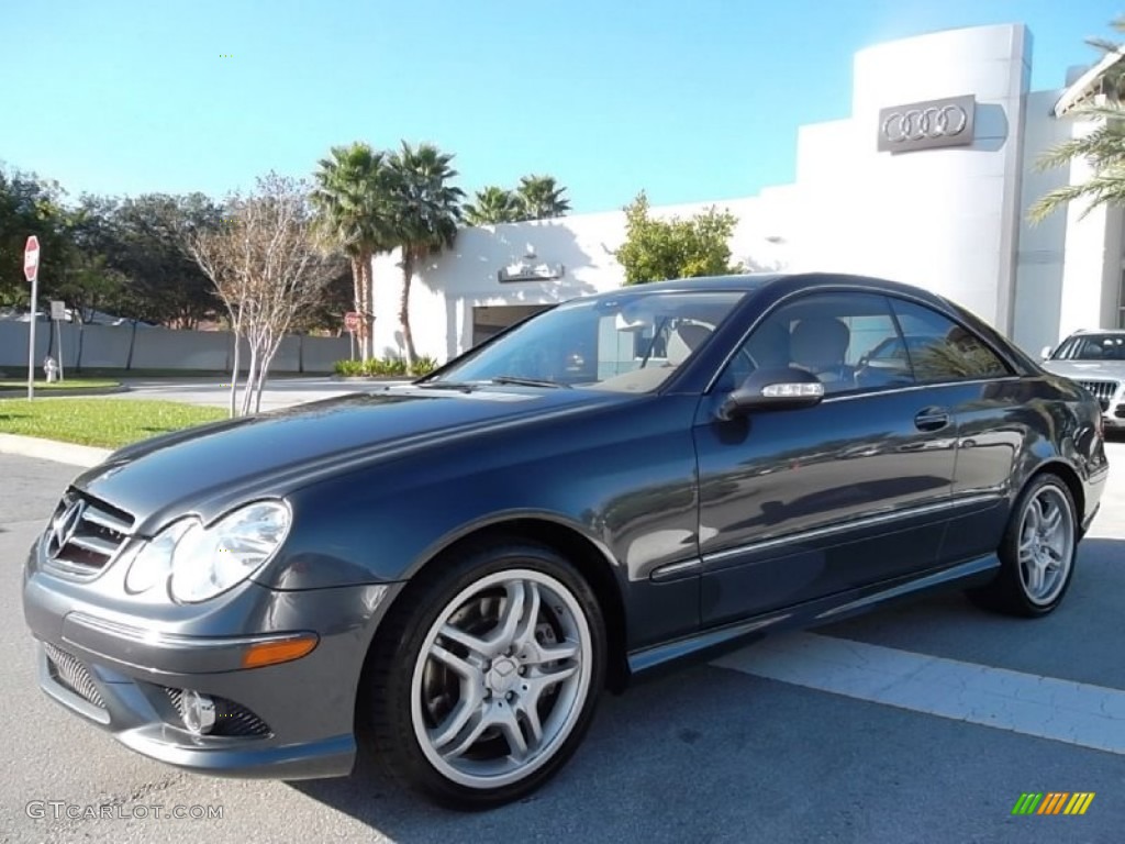 2009 CLK 550 Coupe - Steel Grey Metallic / Stone photo #1