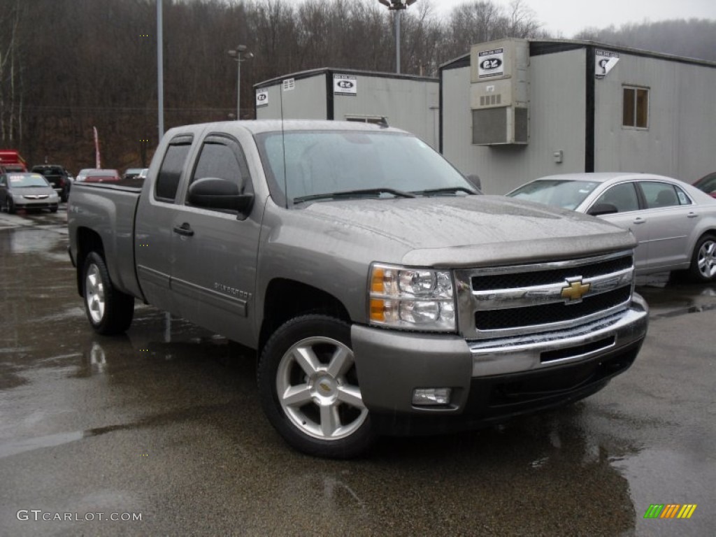 2009 Silverado 1500 LT Extended Cab 4x4 - Graystone Metallic / Ebony photo #1