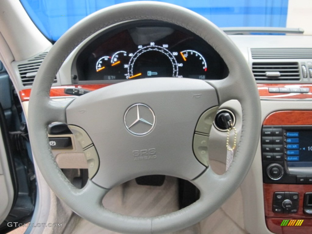 2004 Mercedes-Benz S 430 4Matic Sedan Charcoal Steering Wheel Photo #57653524