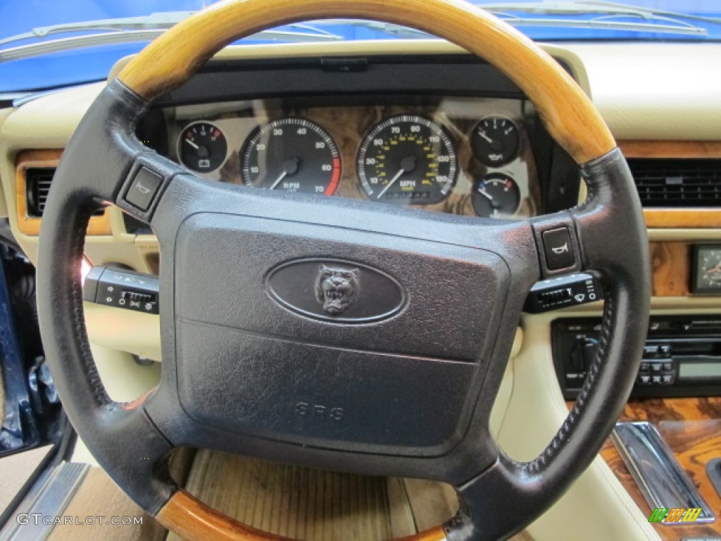 1996 Jaguar XJ XJS Convertible Cream Steering Wheel Photo #57654895