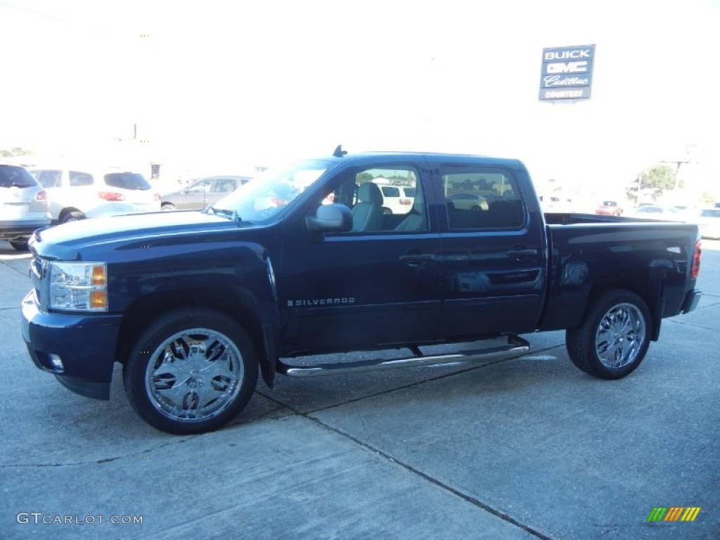 2009 Silverado 1500 LT Crew Cab - Imperial Blue Metallic / Light Titanium photo #5