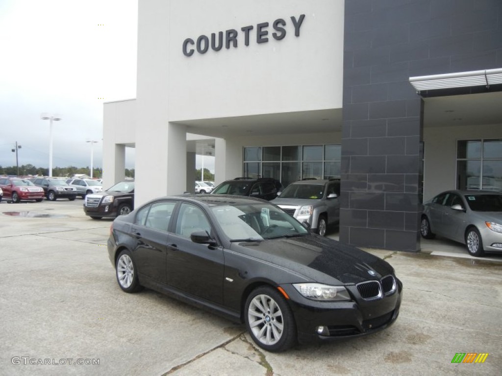 2009 3 Series 328i Sedan - Black Sapphire Metallic / Oyster Dakota Leather photo #1