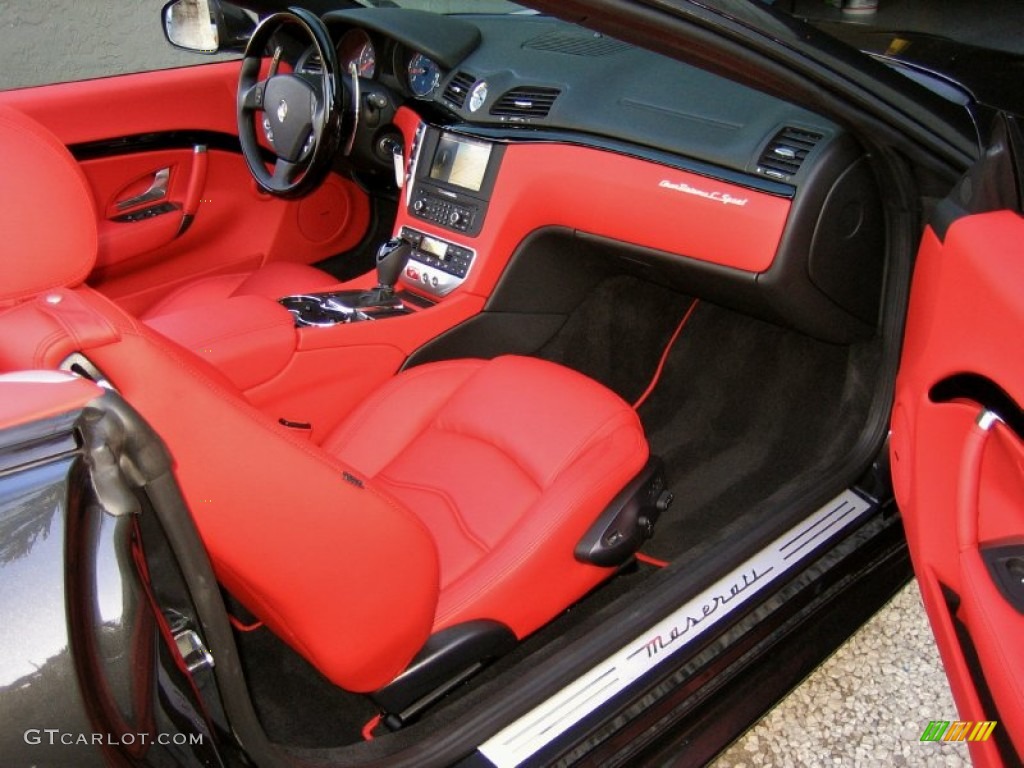 2012 GranTurismo Convertible GranCabrio Sport - Grigio Granito (Dark Grey) / Rosso Corallo photo #19