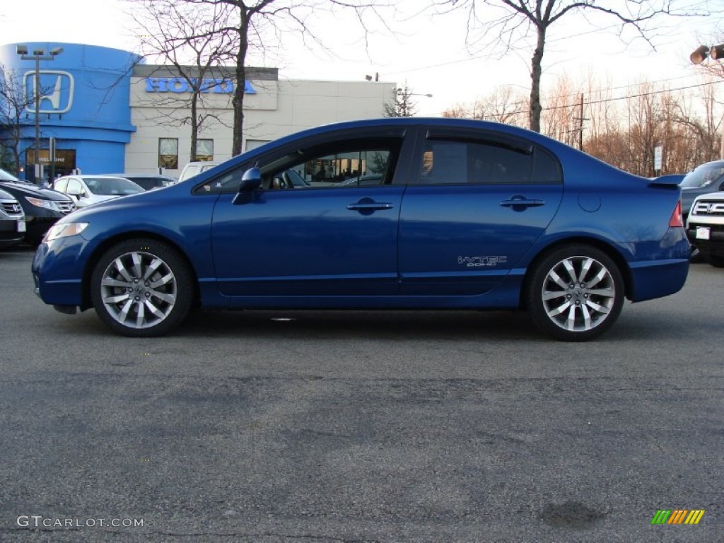 2009 Civic Si Sedan - Dyno Blue Pearl / Black photo #1