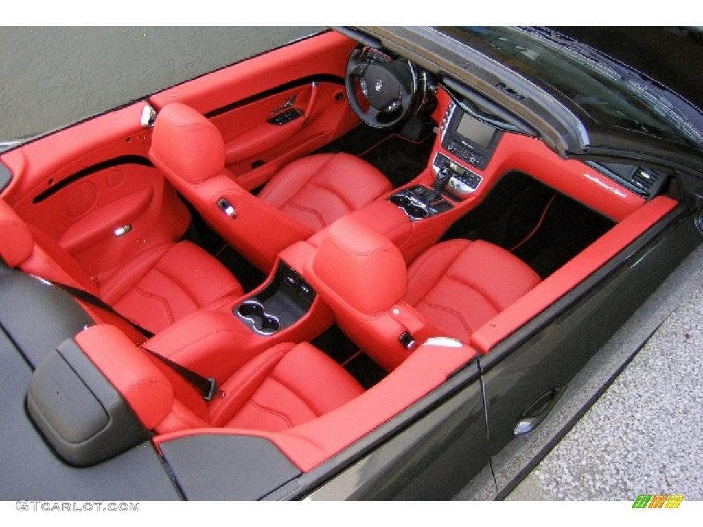 2012 GranTurismo Convertible GranCabrio Sport - Grigio Granito (Dark Grey) / Rosso Corallo photo #33