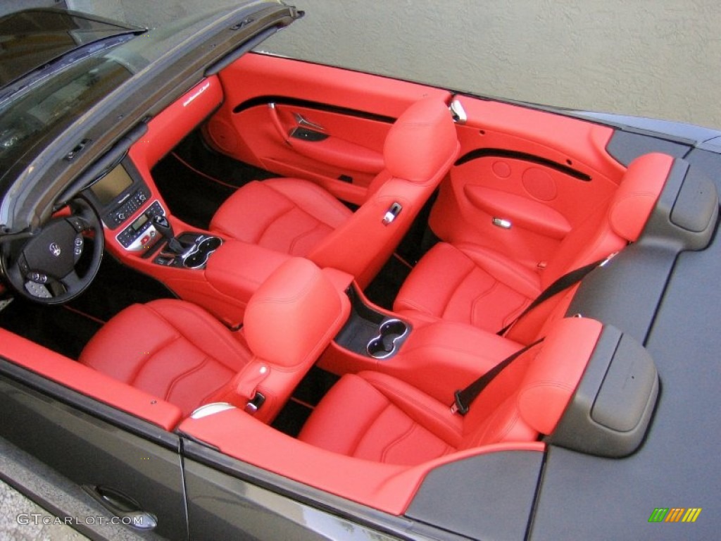 2012 GranTurismo Convertible GranCabrio Sport - Grigio Granito (Dark Grey) / Rosso Corallo photo #35