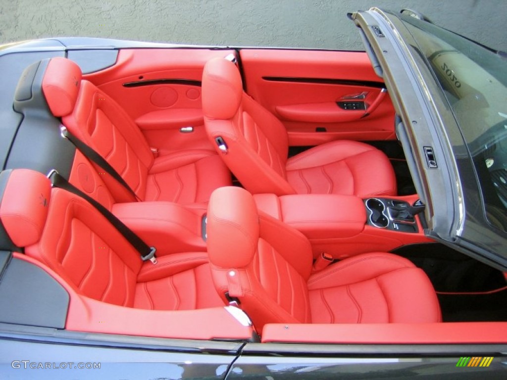 2012 GranTurismo Convertible GranCabrio Sport - Grigio Granito (Dark Grey) / Rosso Corallo photo #36