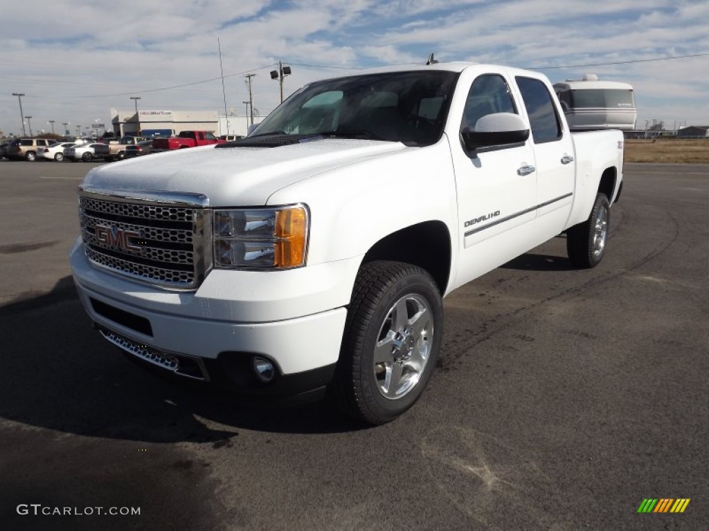 2012 Sierra 2500HD Denali Crew Cab 4x4 - Summit White / Cocoa/Light Cashmere photo #1