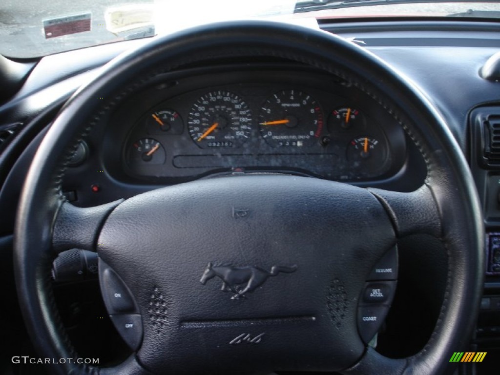 1997 Ford Mustang GT Coupe Dark Charcoal Steering Wheel Photo #57660386