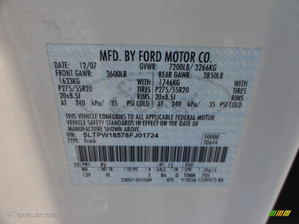 2008 Mark LT Color Code PV for White Chocolate Tri-Coat Photo #57663944