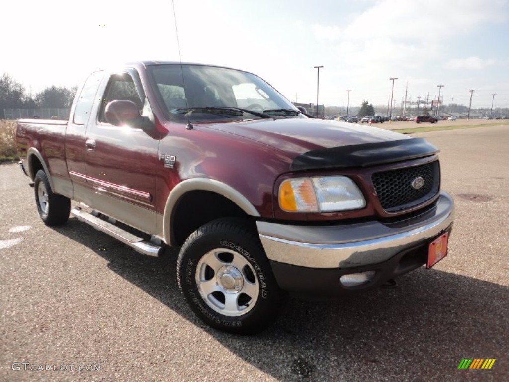 2003 F150 XLT SuperCab 4x4 - Toreador Red Metallic / Medium Parchment Beige photo #1