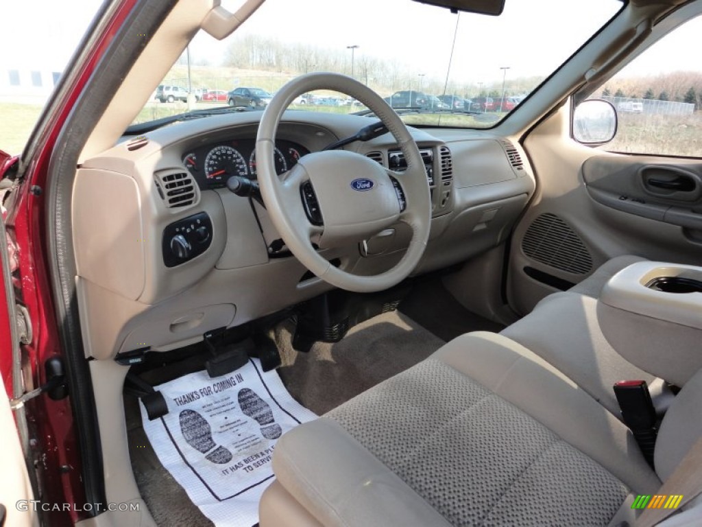 2003 F150 XLT SuperCab 4x4 - Toreador Red Metallic / Medium Parchment Beige photo #5