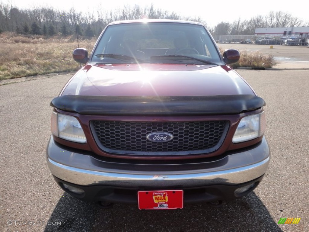 2003 F150 XLT SuperCab 4x4 - Toreador Red Metallic / Medium Parchment Beige photo #12