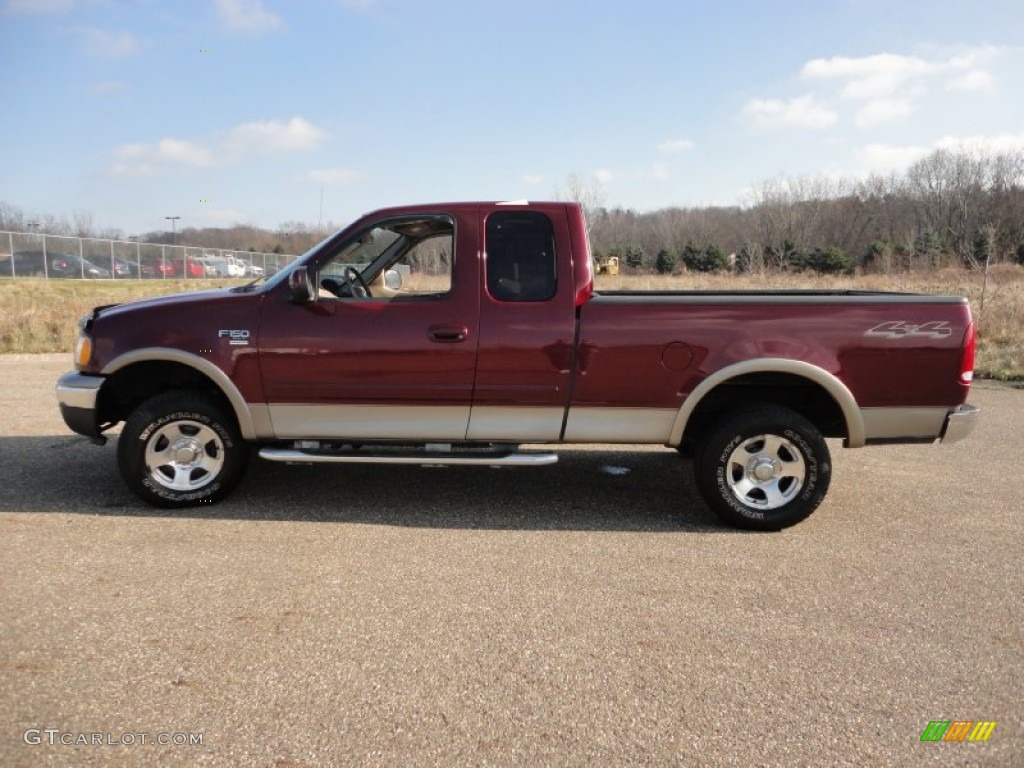 2003 F150 XLT SuperCab 4x4 - Toreador Red Metallic / Medium Parchment Beige photo #18