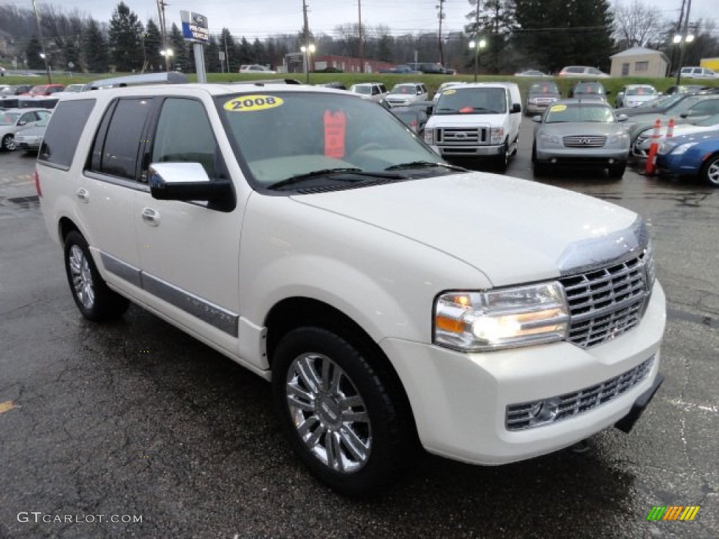 2008 Navigator Luxury 4x4 - White Suede Metallic / Camel/Sand Piping photo #6