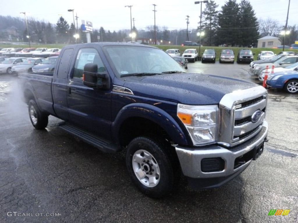 2012 F250 Super Duty XLT SuperCab 4x4 - Dark Blue Pearl Metallic / Steel photo #6