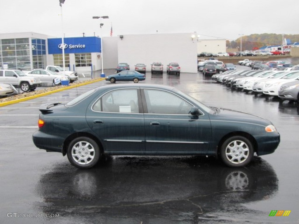 2000 Elantra GLS Sedan - Forest Green / Beige photo #2