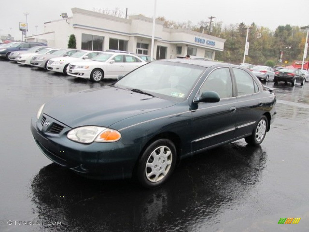 2000 Elantra GLS Sedan - Forest Green / Beige photo #5