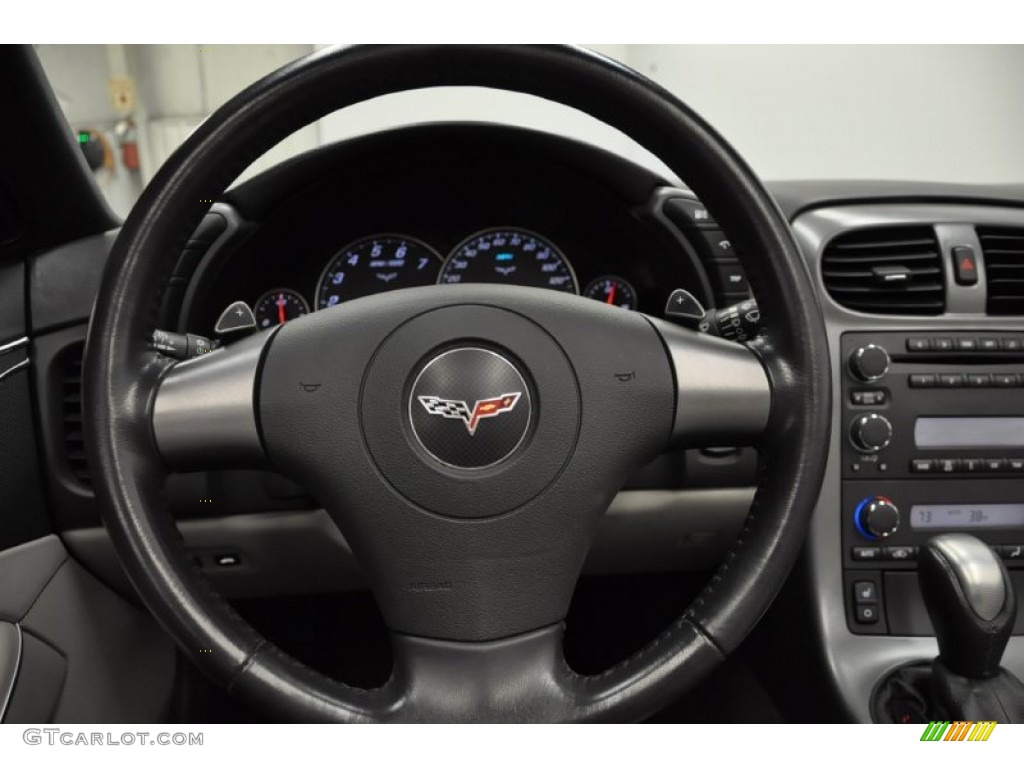 2006 Chevrolet Corvette Coupe Titanium Gray Steering Wheel Photo #57676502